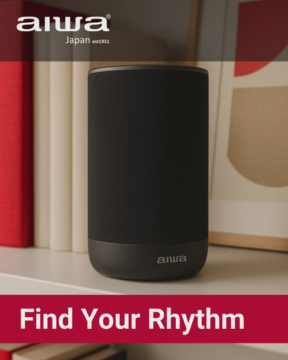 RHYTHM Bluetooth Wireless Speaker with FM Radio, USB-C Rechargeable, Fabric Texture Design – Ideal for Home & Office Audio