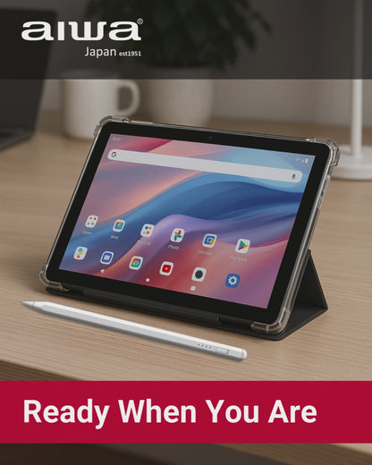 10.1” Android Tablet with Stylus Pen & Foldable Case - Student-Friendly WiFi Touchscreen Tablet