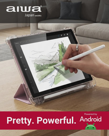 10.1” Android Tablet with Stylus Pen & Foldable Case - Student-Friendly WiFi Touchscreen Tablet