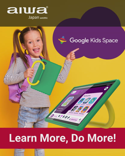 10.1” WiFi Tablet for Kids - Dual Camera, Octa-Core Processor, Android 14, with Protective Stand Case & Google Kids Space