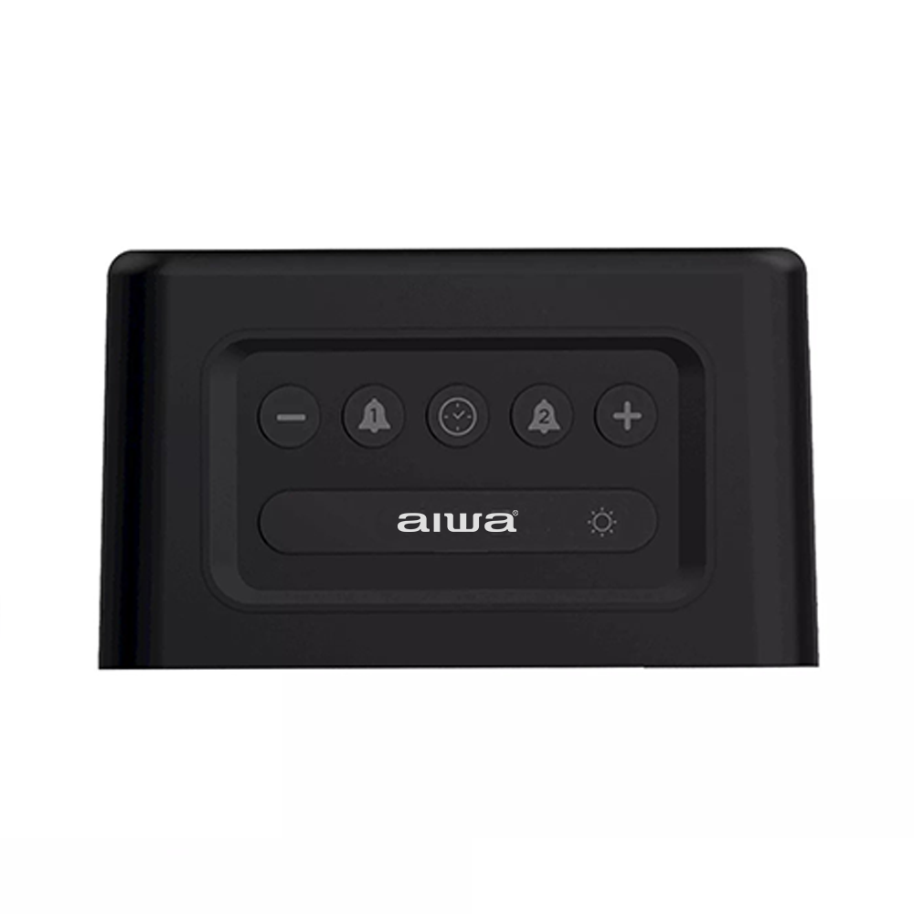 AIWA Digital Alarm Clock with USB Charging Ports Black