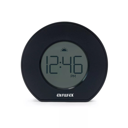 AIWA Round Alarm Table Alarm Clock Black