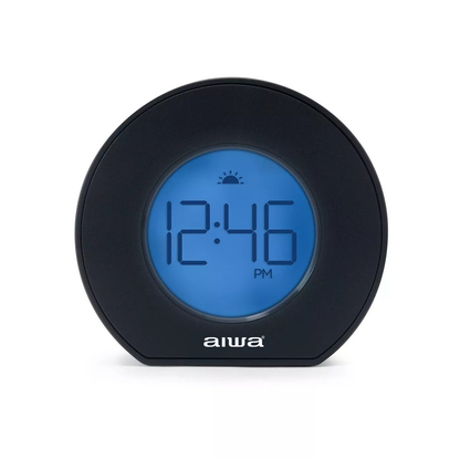 AIWA Round Alarm Table Alarm Clock Black