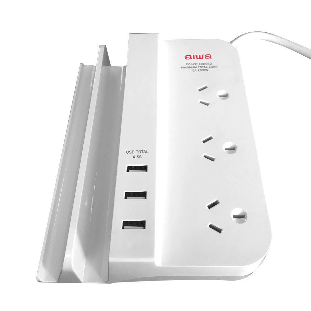 AIWA | Desktop Power Station with 3 USB Charging Ports - AIWA | Desktop Ultra Power Charger Station with 3 USB Charging Ports AE-AUT3UB
